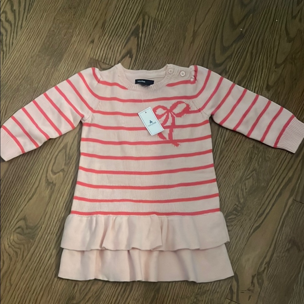 Baby Gap pink bow knit dress